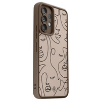 Casimoda Samsung Galaxy A52(s) bruine case - Abstract faces
