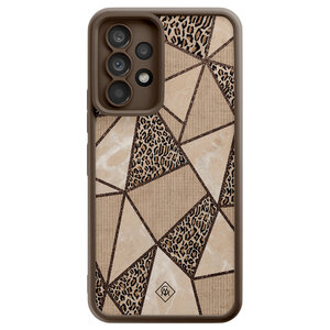Casimoda Samsung Galaxy A52(s) bruine case - Leopard abstract