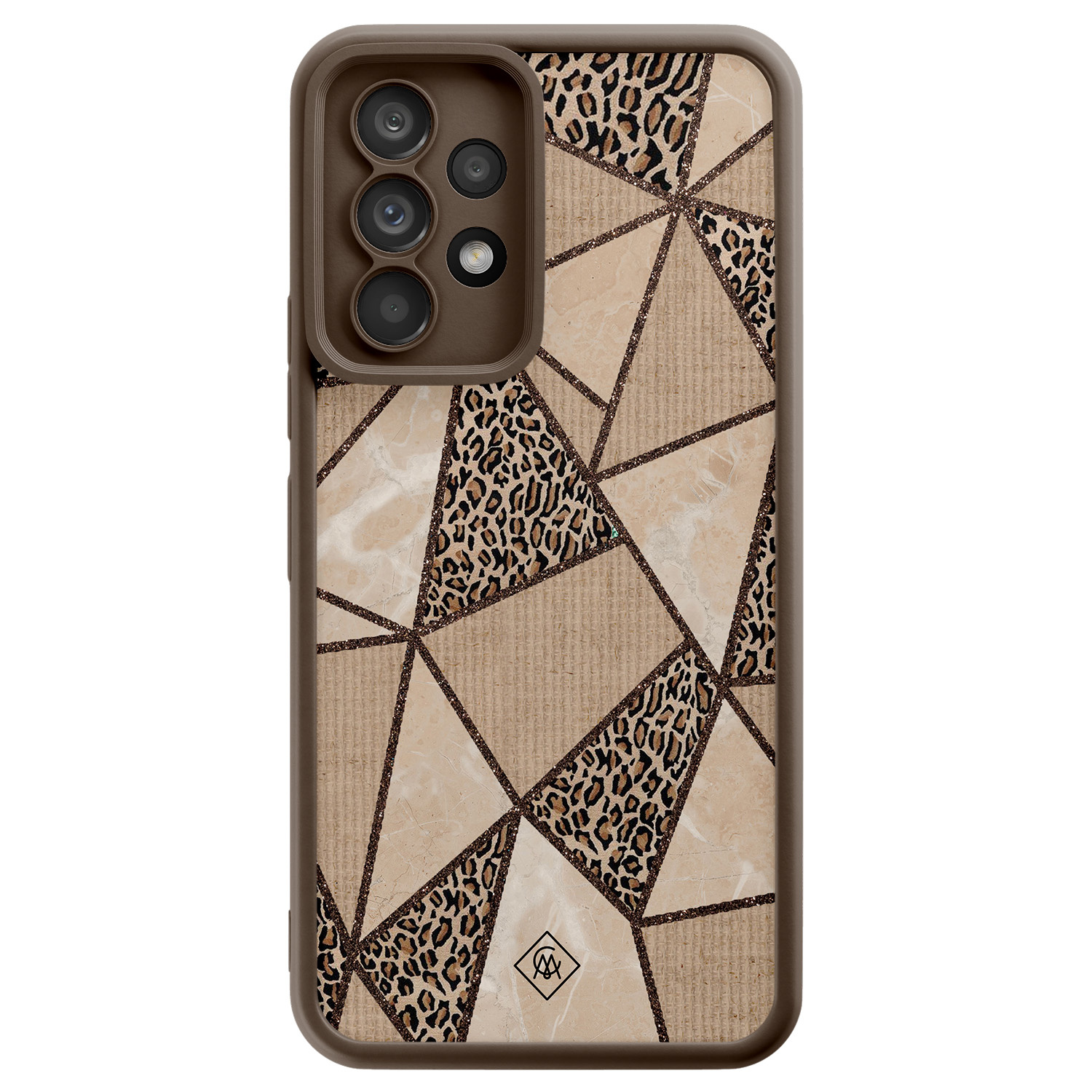 Samsung Galaxy A52(s) bruine case - Leopard abstract