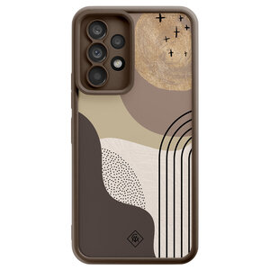 Casimoda Samsung Galaxy A52(s) bruine case - Abstract almond shapes