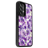 Casimoda Samsung Galaxy A52(s) zwarte case - Floral violet