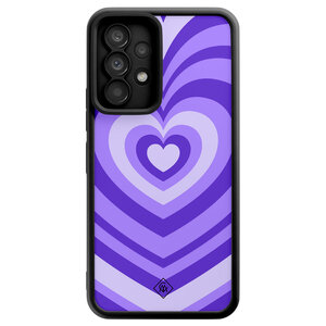 Casimoda Samsung Galaxy A52(s) zwarte case - Hart swirl paars