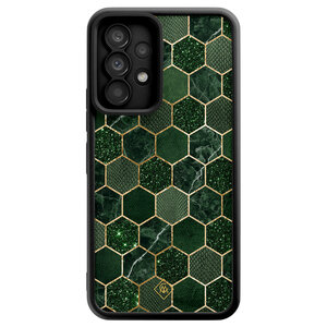 Casimoda Samsung Galaxy A52(s) zwarte case - Kubus groen