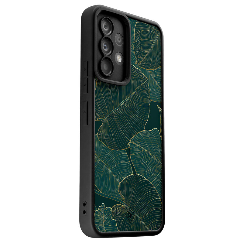 Casimoda Samsung Galaxy A52(s) zwarte case - Monstera leaves