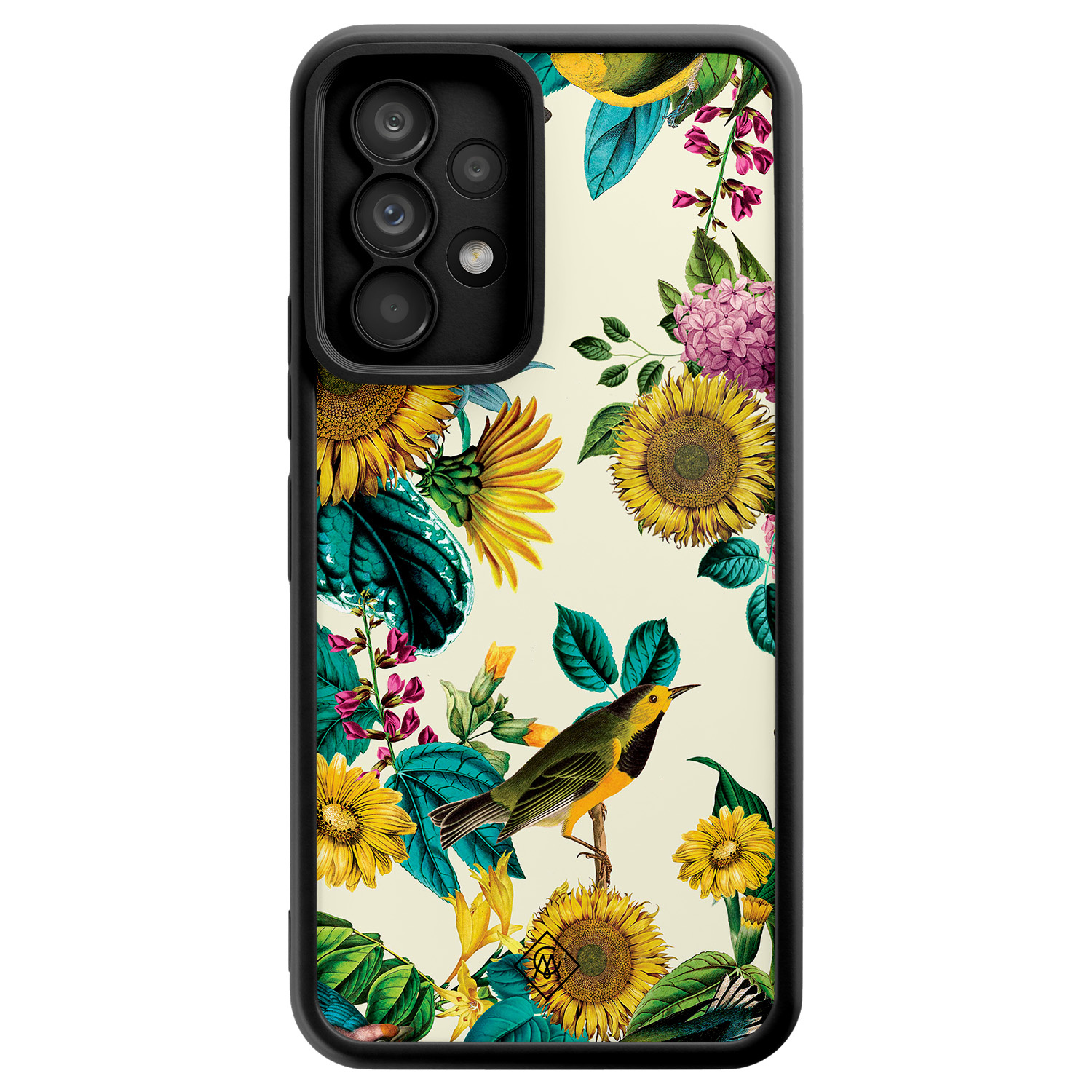 Samsung Galaxy A52(s) zwarte case - Sunflowers