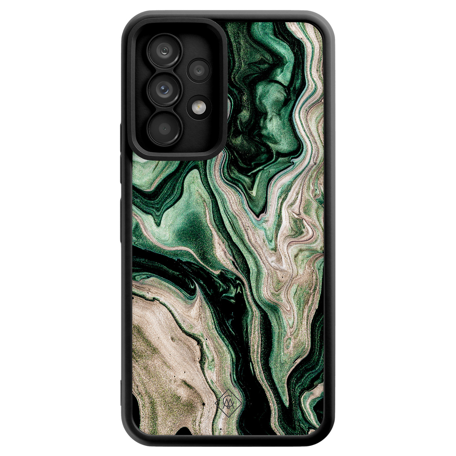 Samsung Galaxy A52(s) zwarte case - Green waves