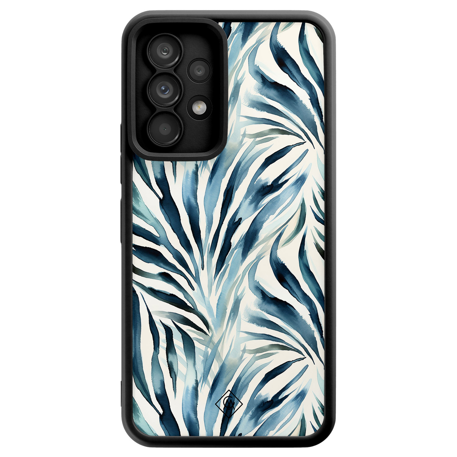 Samsung Galaxy A52(s) zwarte case - Japandi waves