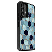 Casimoda Samsung Galaxy A52(s) zwarte case - Blue cubes