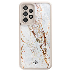 Casimoda Samsung Galaxy A52(s) beige case - Marmer goud