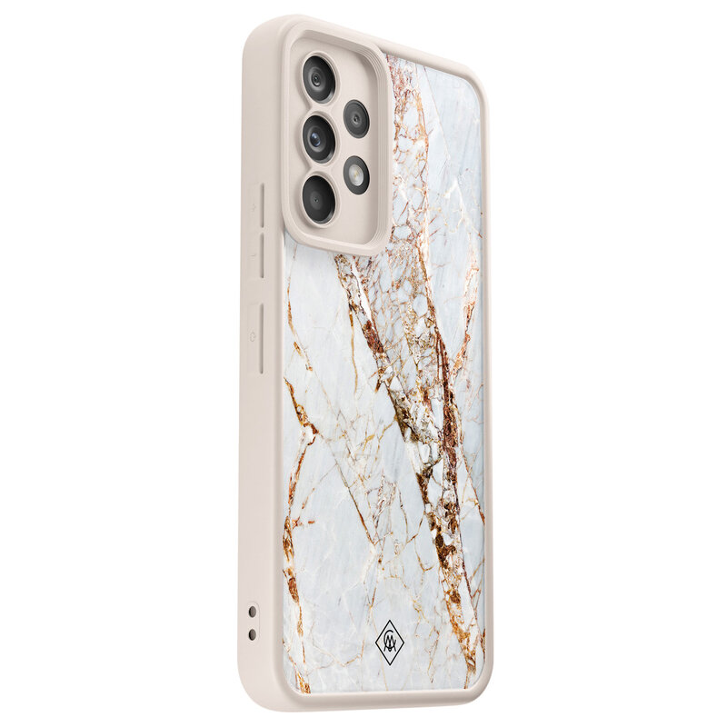 Casimoda Samsung Galaxy A52(s) beige case - Marmer goud