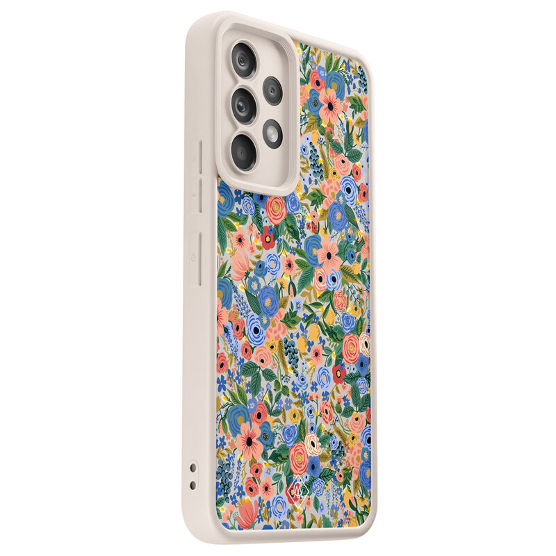 Casimoda Samsung Galaxy A52(s) beige case - Floral garden