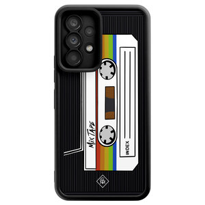 Casimoda Samsung Galaxy A52(s) zwarte case - Cassette mixtape