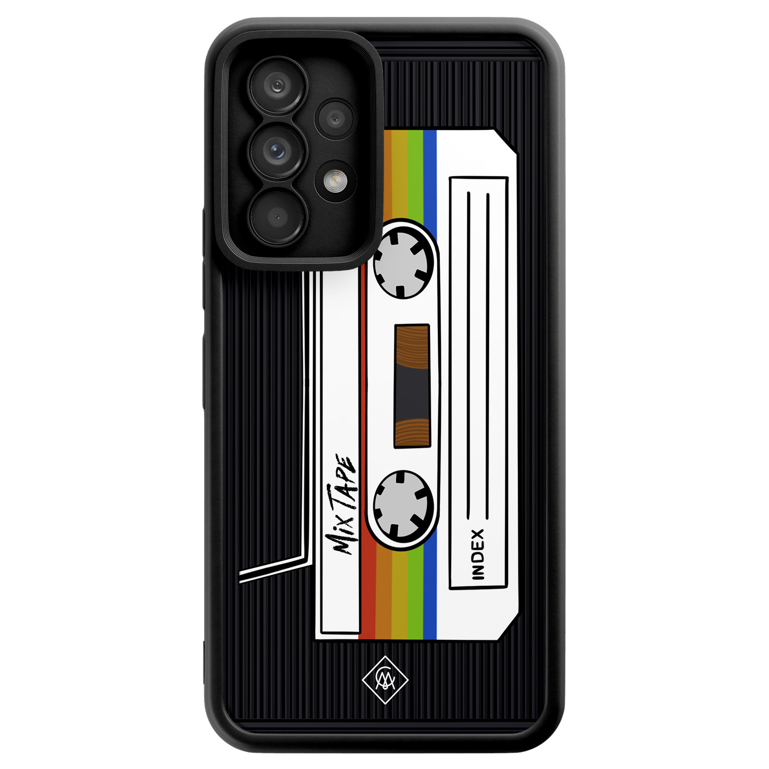 Samsung Galaxy A52(s) zwarte case - Cassette mixtape