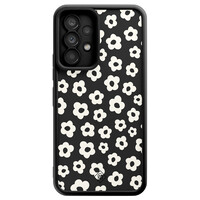 Casimoda Samsung Galaxy A52(s) zwarte case - Retro bloempjes