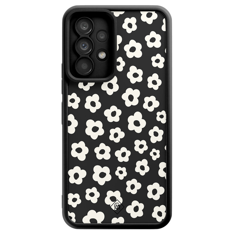 Casimoda Samsung Galaxy A52(s) zwarte case - Retro bloempjes