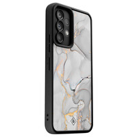 Casimoda Samsung Galaxy A52(s) zwarte case - Marmer grijs