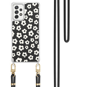 Casimoda Samsung Galaxy A52(s) hoesje met zwart koord - Retro bloempjes
