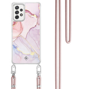 Casimoda Samsung Galaxy A52(s) hoesje met rosegoud koord - Purple sky