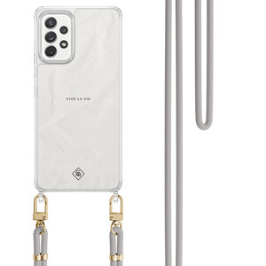Casimoda Samsung Galaxy A52(s) hoesje met grijs koord - Vive la vie