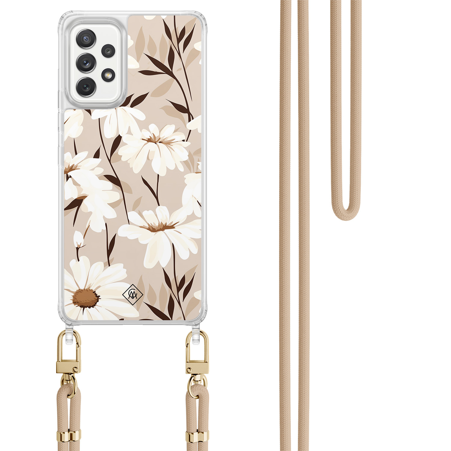 Samsung Galaxy A52(s) hoesje met beige koord - In bloom