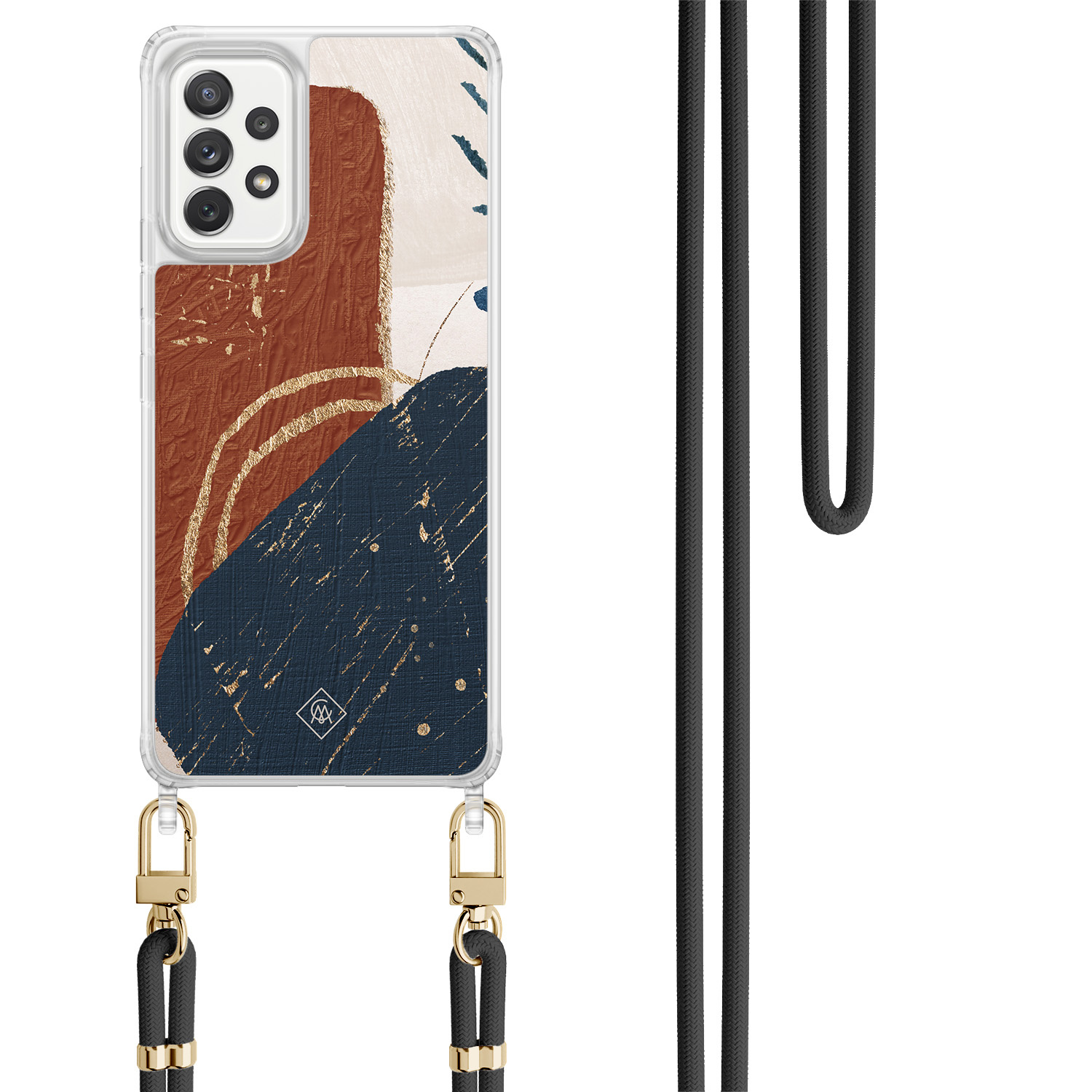 Samsung Galaxy A52(s) hoesje met zwart koord - Abstract terracotta