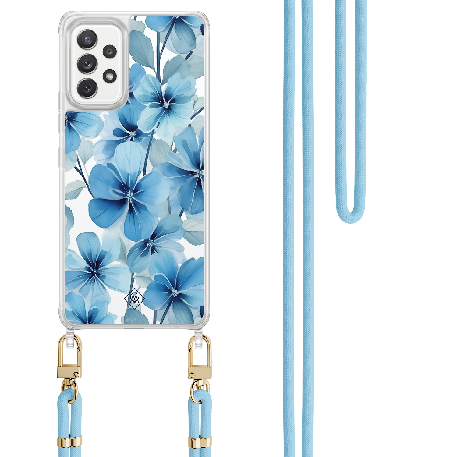 Samsung Galaxy A52(s) hoesje met blauw koord - Indigo gardens