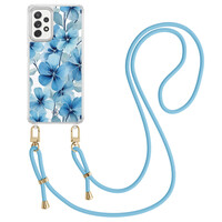 Casimoda Samsung Galaxy A52(s) hoesje met blauw koord - Indigo gardens