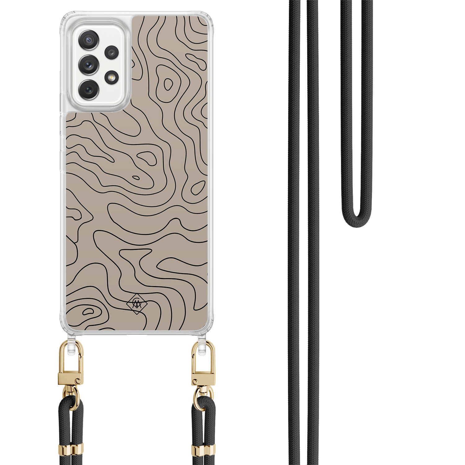 Samsung Galaxy A52(s) hoesje met zwart koord - Abstract lines