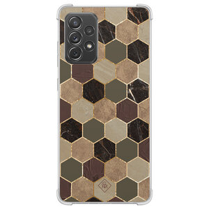 Casimoda Samsung Galaxy A52(s) shockproof hoesje - Kubus groen bruin
