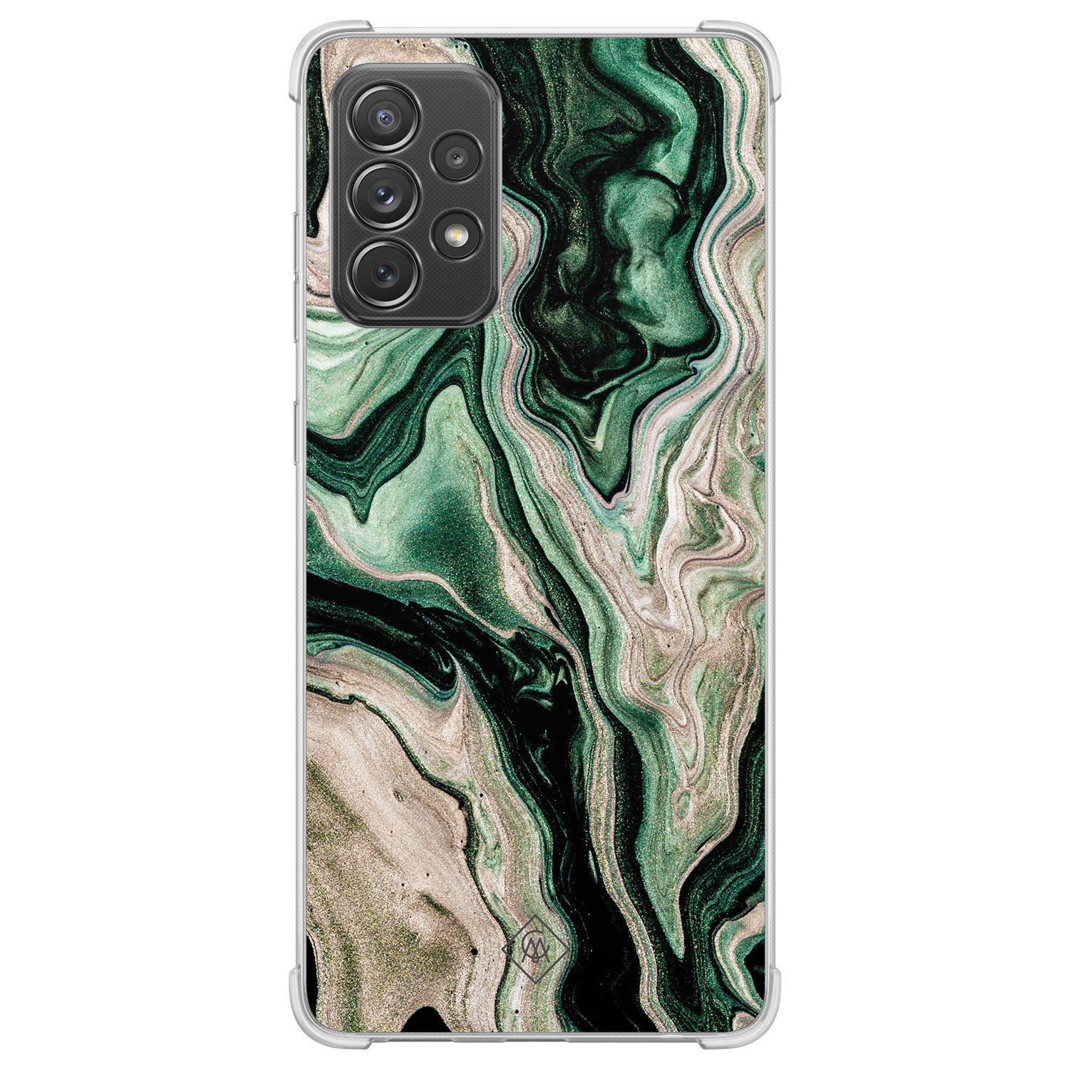 Samsung Galaxy A52(s) shockproof hoesje - Green waves