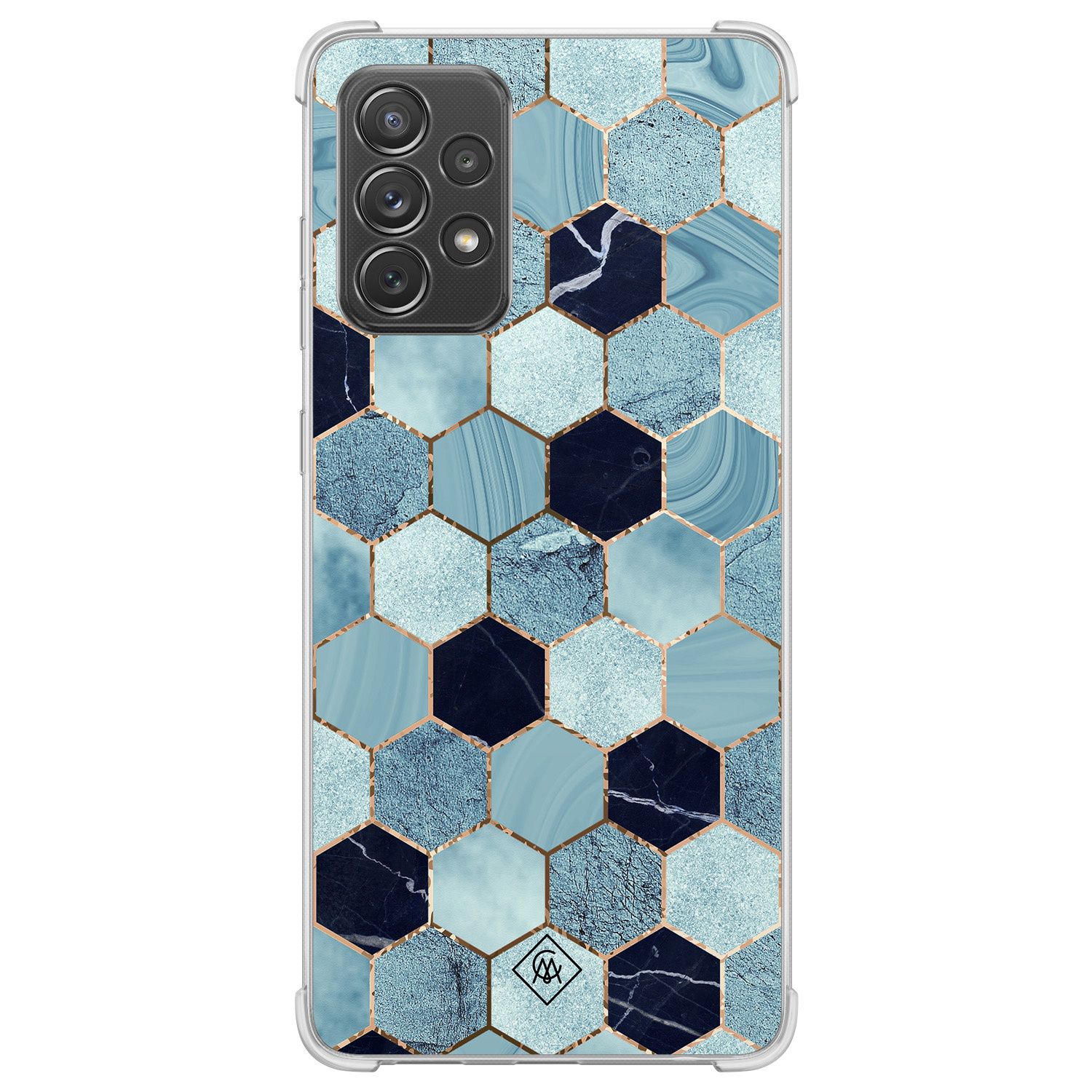 Samsung Galaxy A52(s) shockproof hoesje - Blue cubes