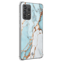 Casimoda Samsung Galaxy A52(s) shockproof hoesje - Marmer lichtblauw