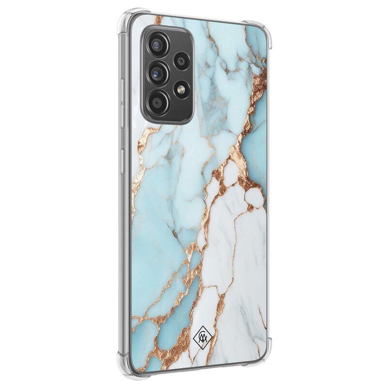Casimoda Samsung Galaxy A52(s) shockproof hoesje - Marmer lichtblauw