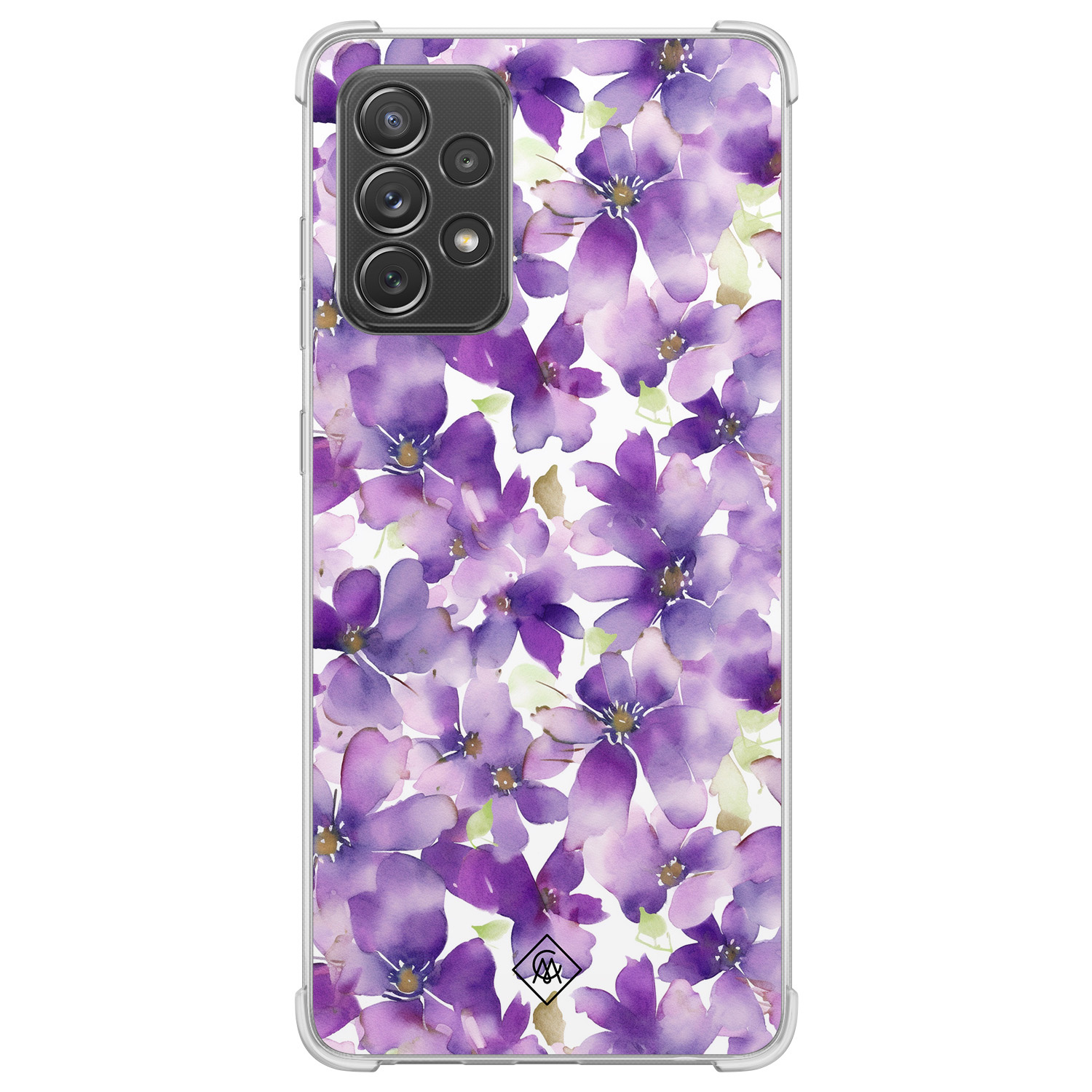 Samsung Galaxy A52(s) shockproof hoesje - Floral violet