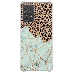 Casimoda Samsung Galaxy A52(s) shockproof hoesje - Luipaard marmer mint
