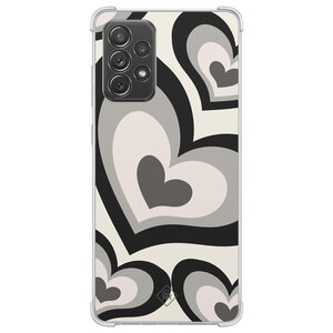 Casimoda Samsung Galaxy A52(s) shockproof hoesje - Hart swirl zwart