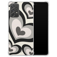 Casimoda Samsung Galaxy A52(s) shockproof hoesje - Hart swirl zwart