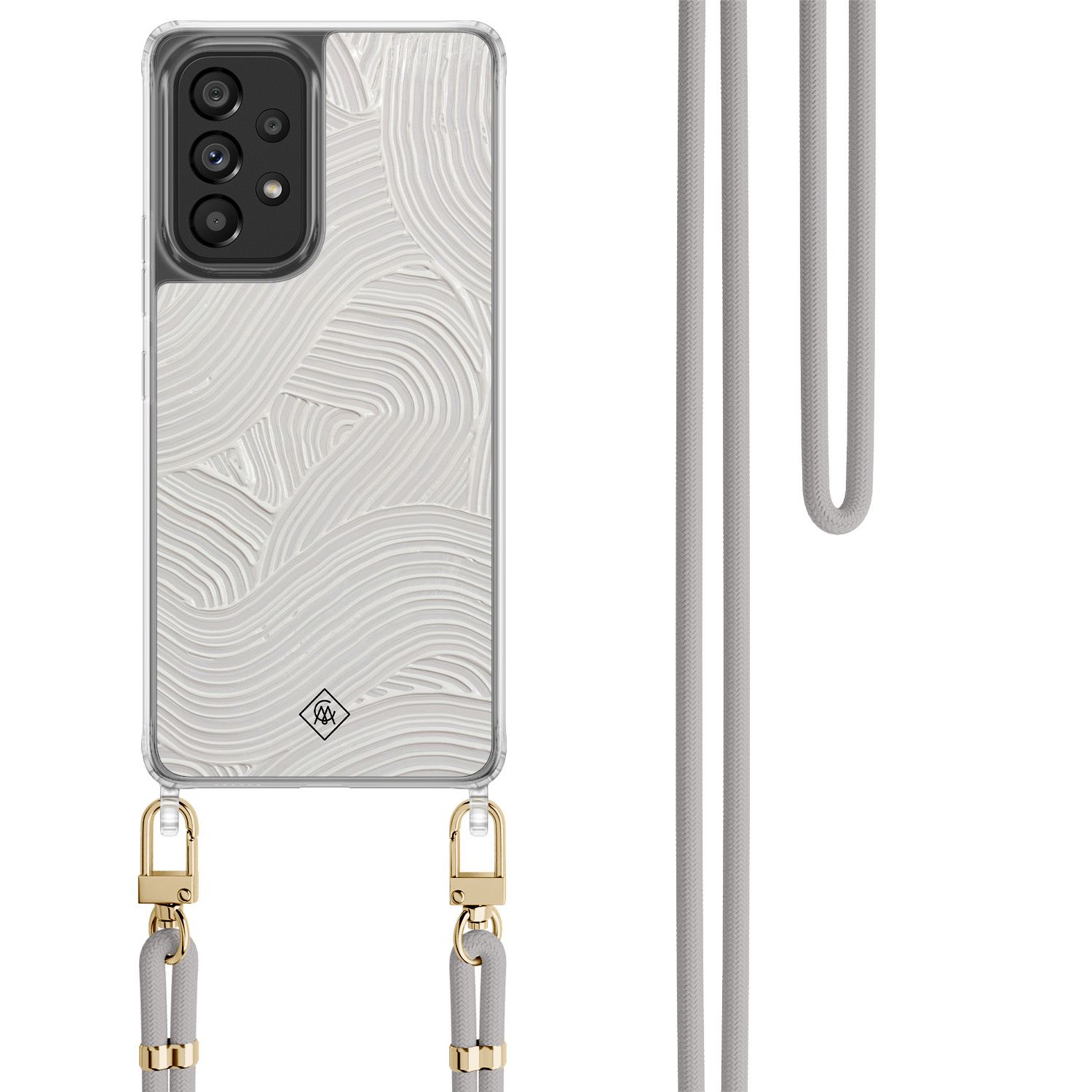 Samsung Galaxy A53 hoesje met grijs koord Abstract waves