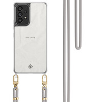 Casimoda Samsung Galaxy A53 hoesje met grijs koord - Vive la vie