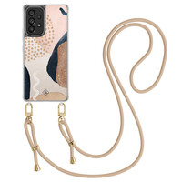 Casimoda Samsung Galaxy A53 hoesje met beige koord - Abstract dots