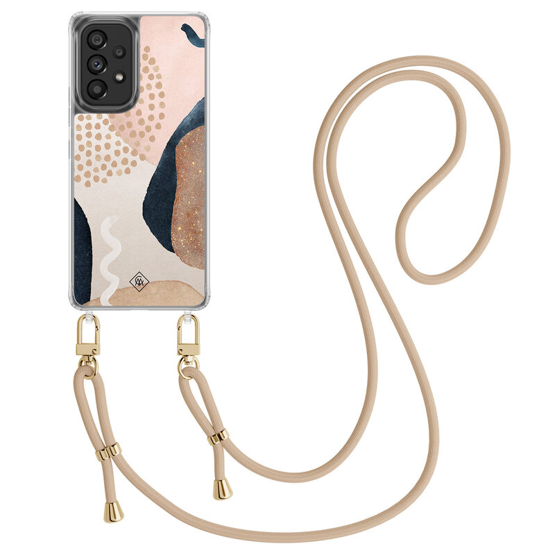 Casimoda Samsung Galaxy A53 hoesje met beige koord - Abstract dots