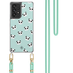 Casimoda Samsung Galaxy A53 hoesje met mint koord - Panda print