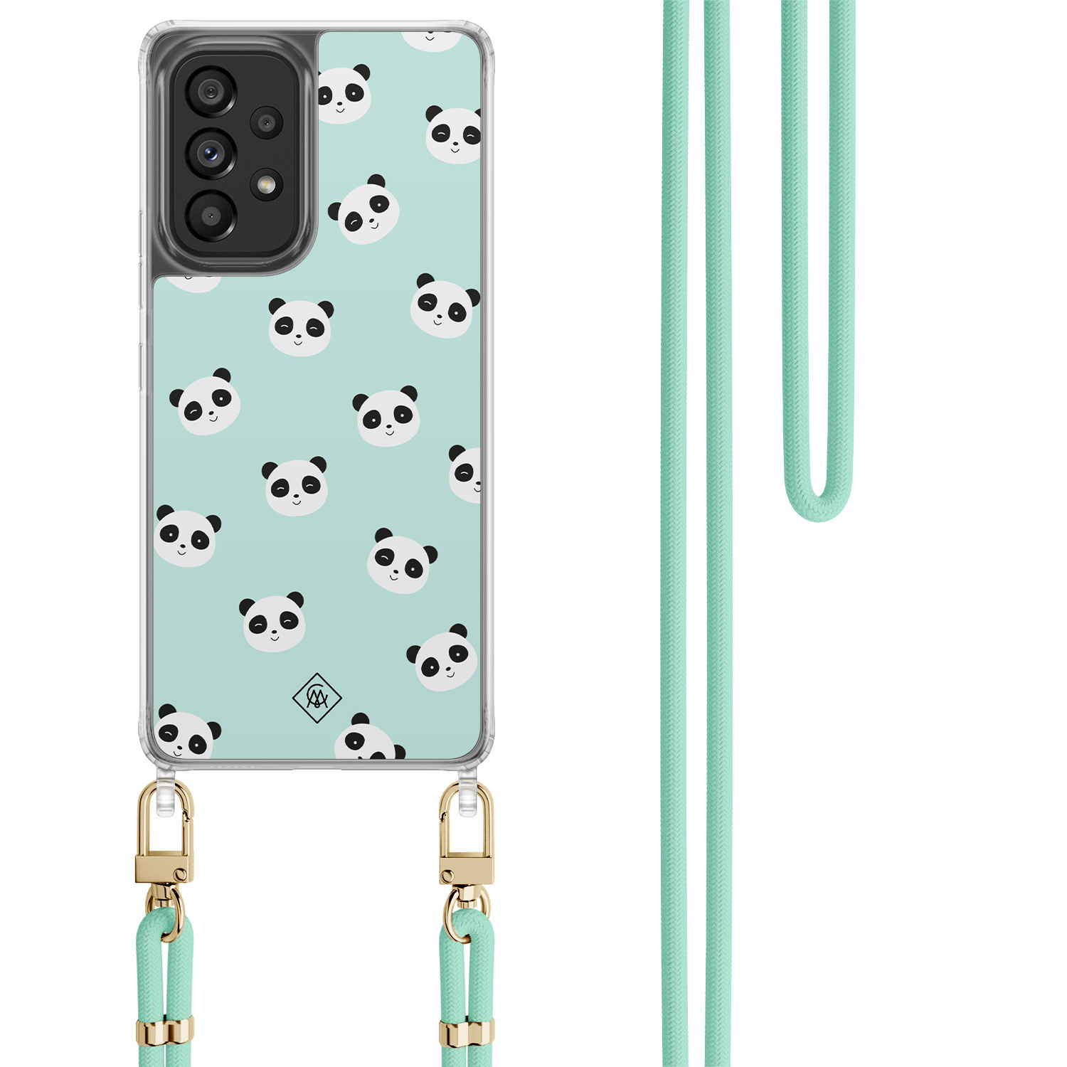 Samsung Galaxy A53 hoesje met mint koord Panda print