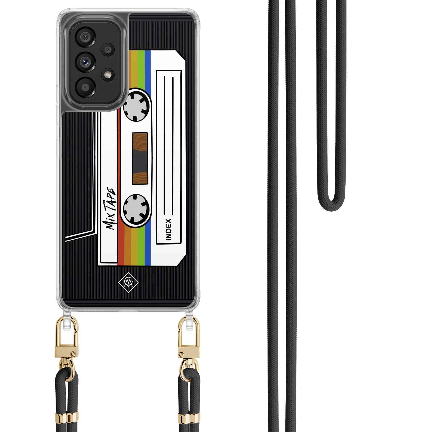 Samsung Galaxy A53 hoesje met zwart koord Cassette mixtape