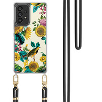 Casimoda Samsung Galaxy A53 hoesje met zwart koord - Sunflowers