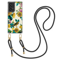 Casimoda Samsung Galaxy A53 hoesje met zwart koord - Sunflowers