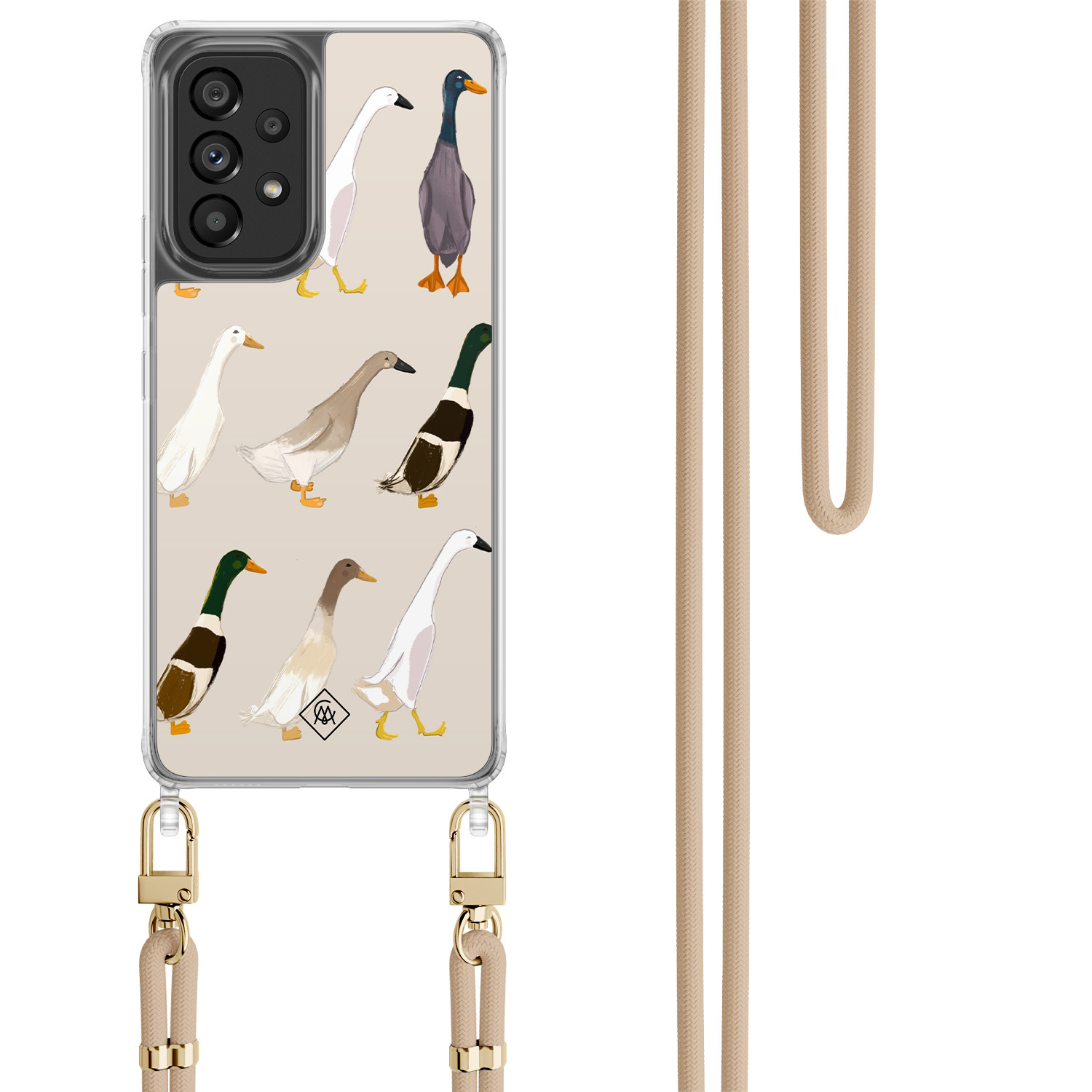 Samsung Galaxy A53 hoesje met beige koord Duck life