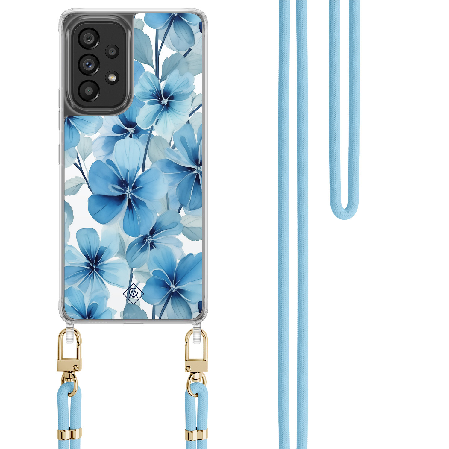 Samsung Galaxy A53 hoesje met blauw koord - Indigo gardens
