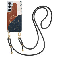 Casimoda Samsung Galaxy A15 hoesje met zwart koord - Abstract terracotta