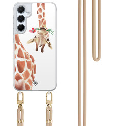 Casimoda Samsung Galaxy A15 hoesje met beige koord - Giraffe